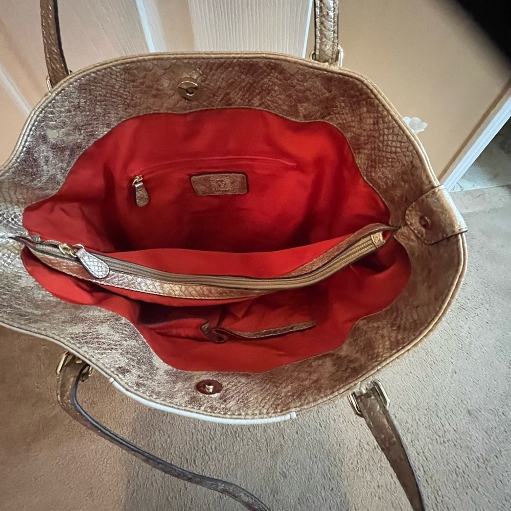 Anne Klein faux snakeskin large tote shoulder bag - Picture 3 of 7